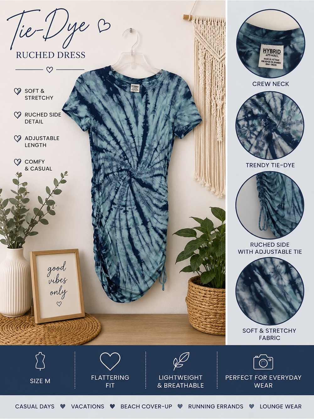 PINK Victoria's Secret Blue Tie-Dye Mini Dress